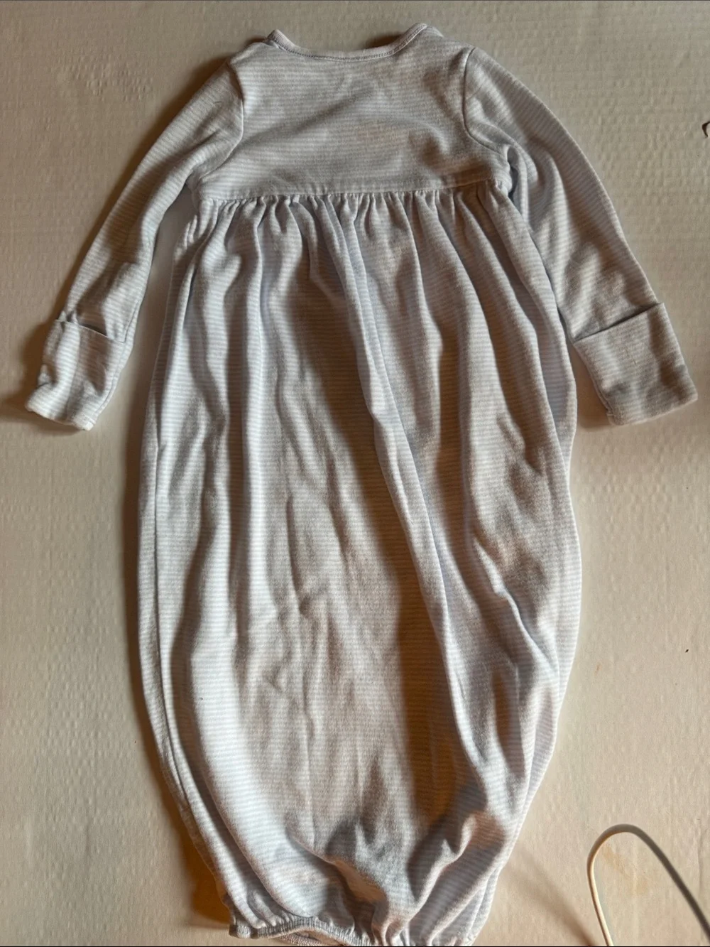 Ralph Lauren Baby Long Sleeve Knit Sleep Sack in Light Blue Stripe